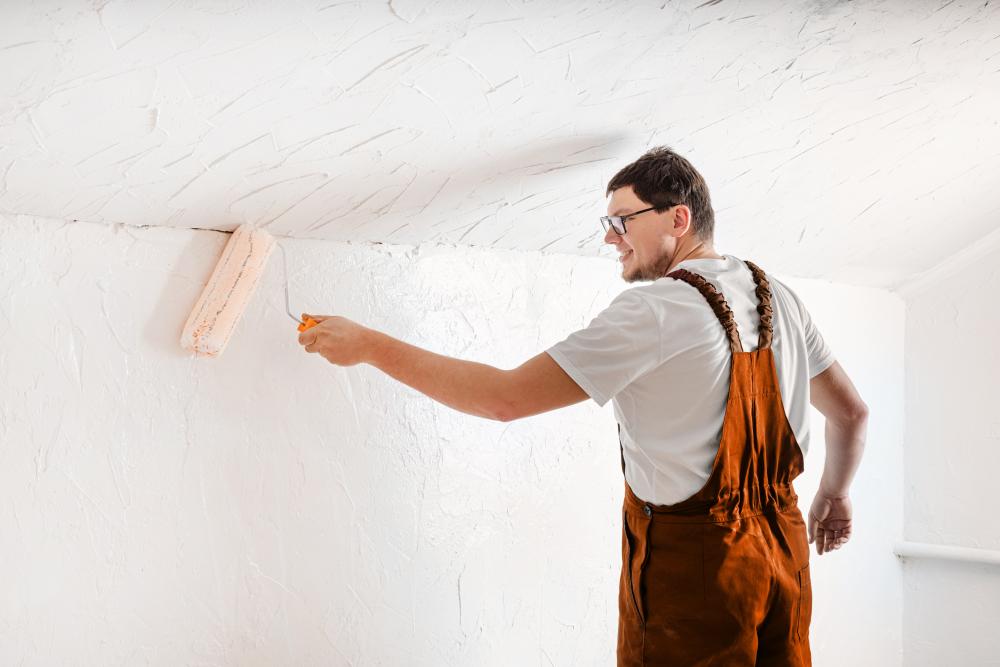 Professional interior painter transforming room ambiance with fresh paint
