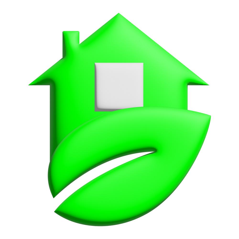 Eco-friendly home logo representing sustainable water damage solutions