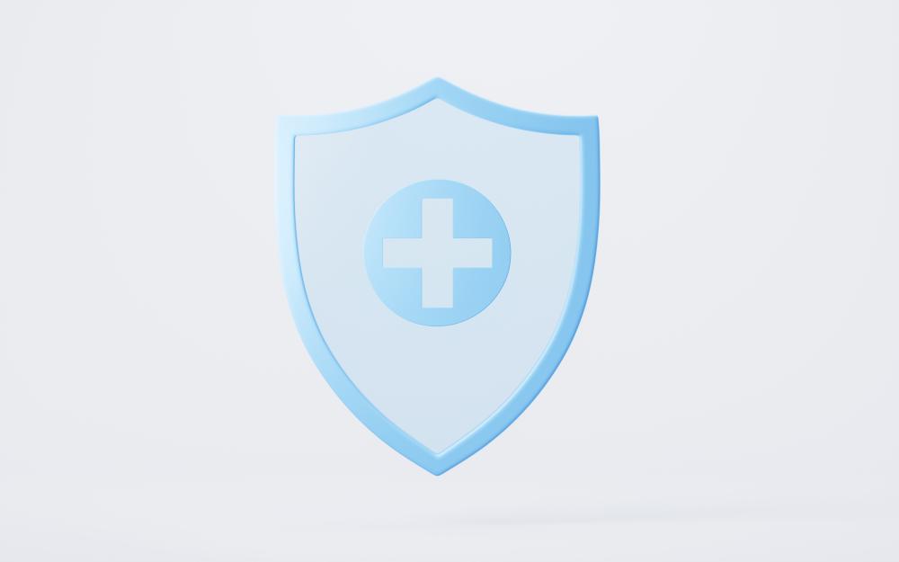 Blue Shield Emblem Representing Medical Support and Insurance Coverage