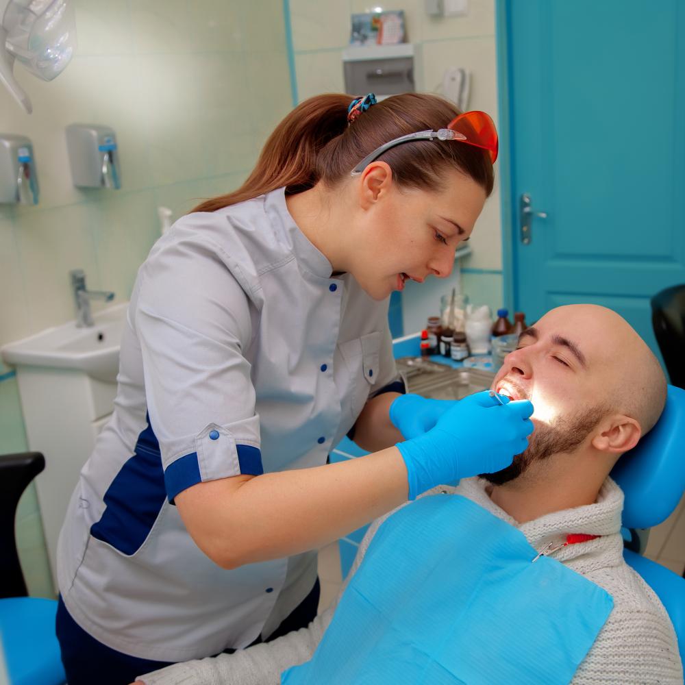 Patient experiencing comfortable cosmetic dentistry