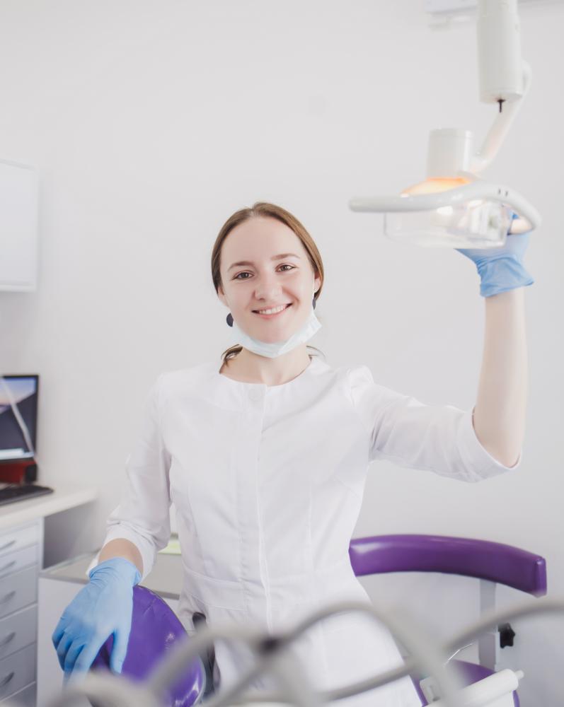 Close-up of dental care professionals at work, emphasizing personalized service