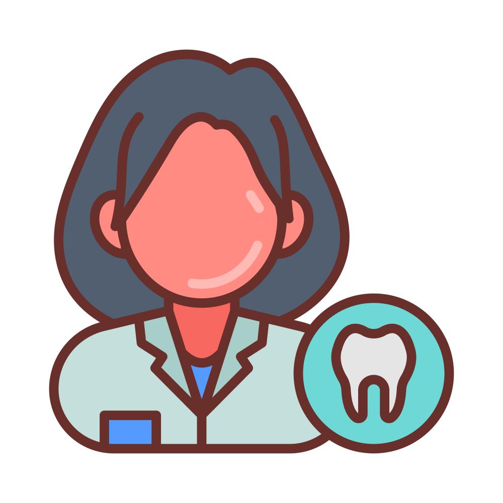 Stylized icon of a dentist symbolizing after-hours dental care services