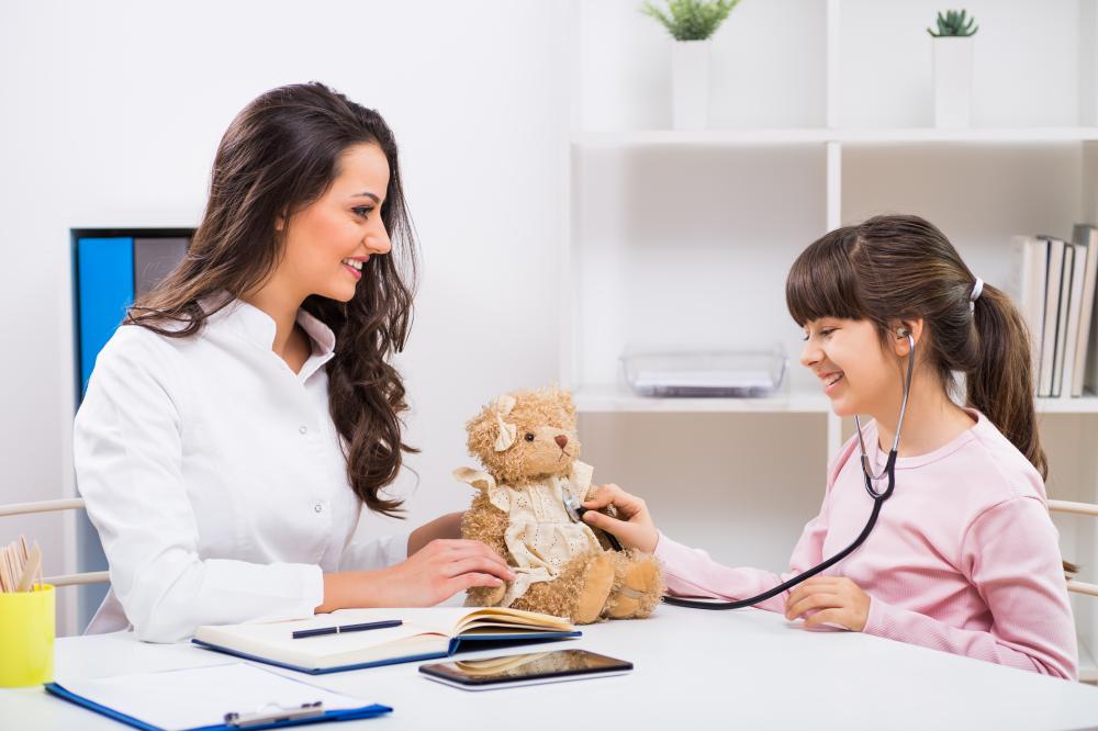 Compassionate Pediatric Surgeon Examining Child's Teddy Bear