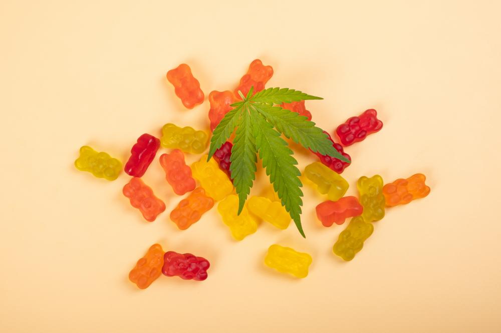 Assortment of CBD Gummies and Natural Wellness Products