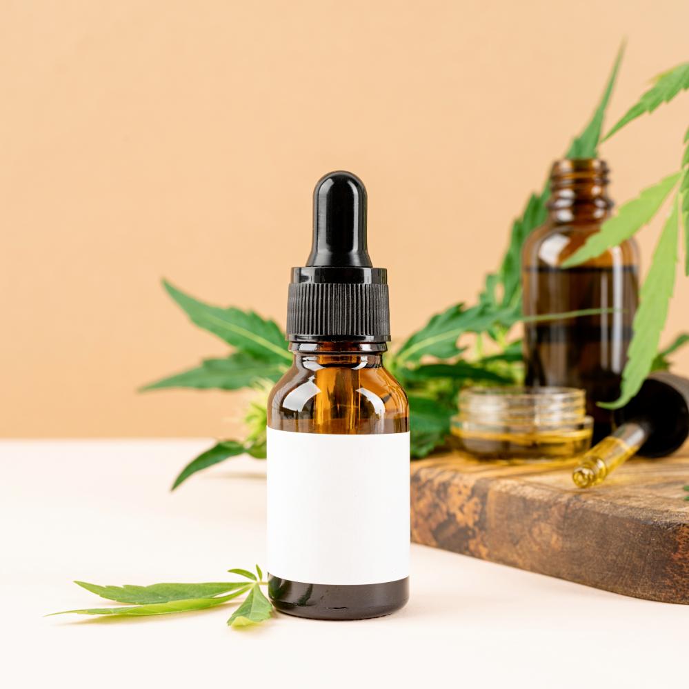 Satisfied customer using CBD drops for anxiety management