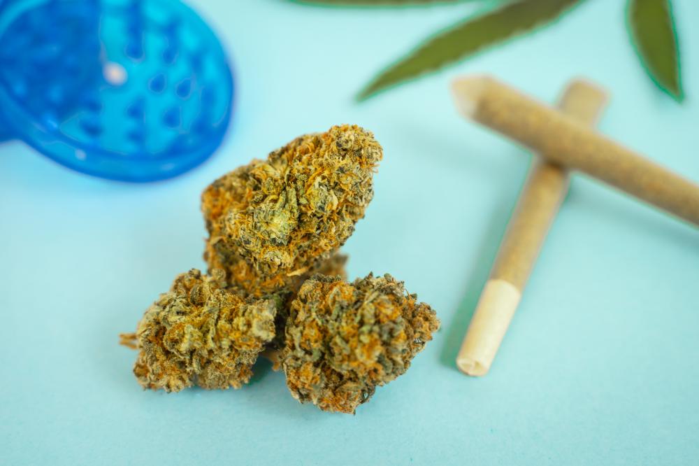 Premium CBD medical marijuana and hemp leaves representing Kind Goods' cannabis selection