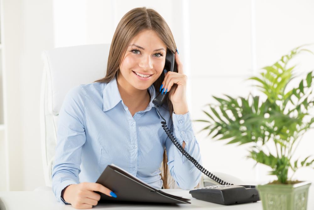 Professional Telephone Answering Service Operator at Work
