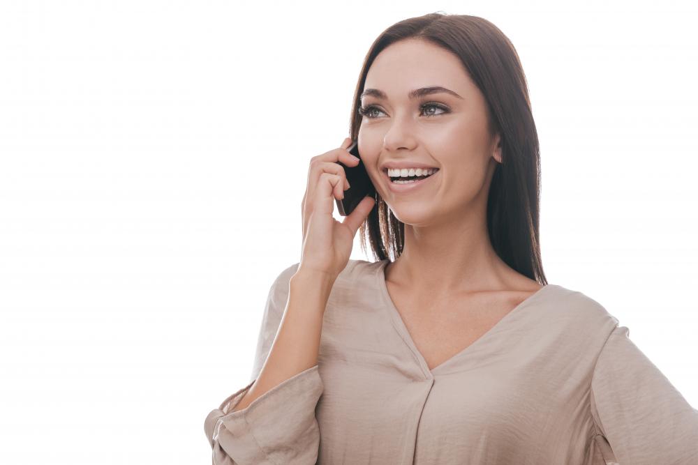 Professional phone answering service operator at work