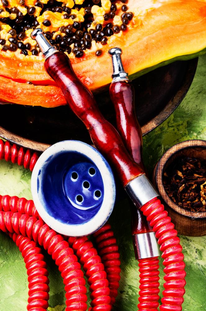 Papaya tobacco for hookah implying the unique water taste from Alexapure Pro Filtration System