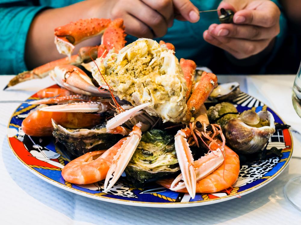 Bustling Baltimore seafood restaurant with Maryland blue crabs