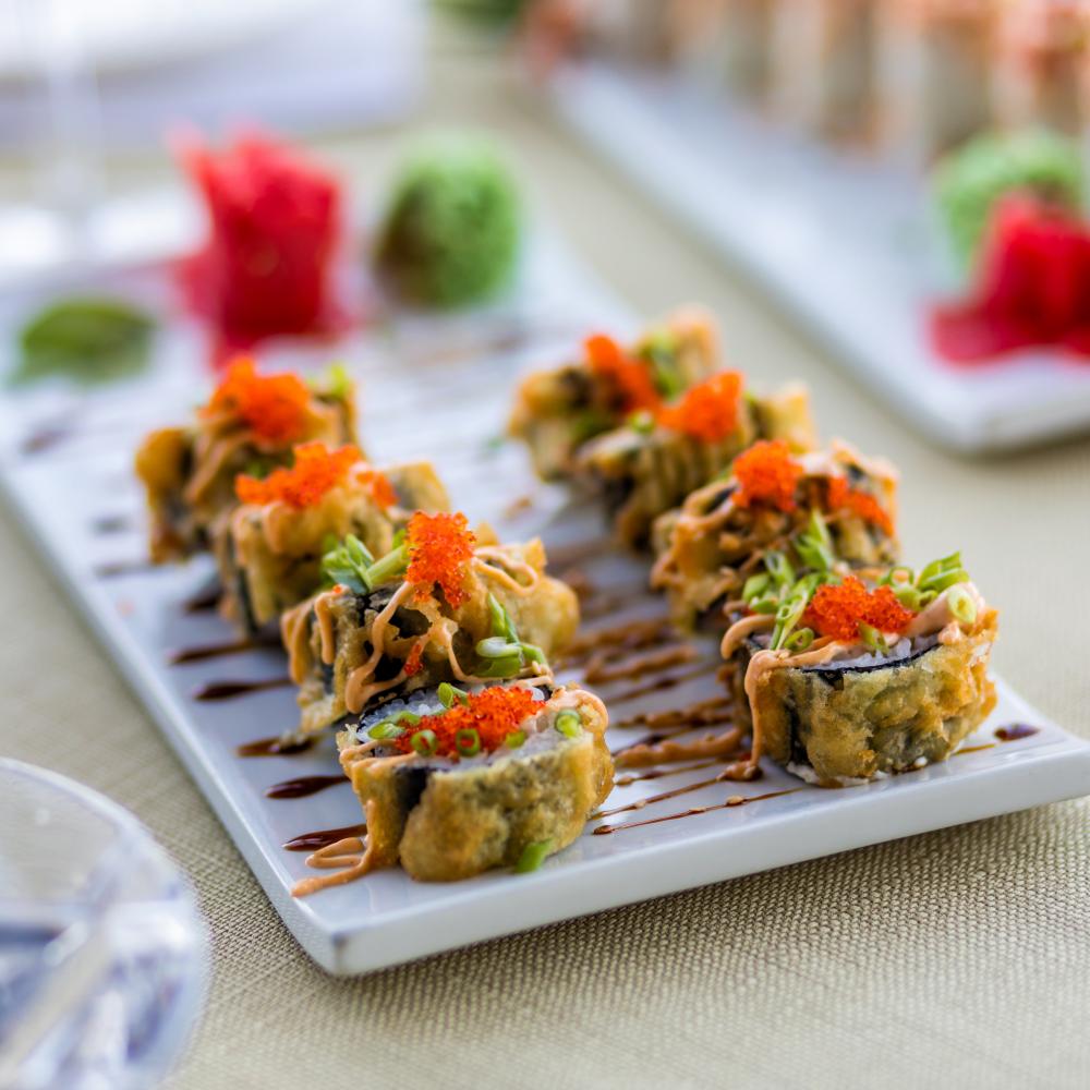 Innovative Sushi Roll Fusion with Salmon and Calamari in San Antonio