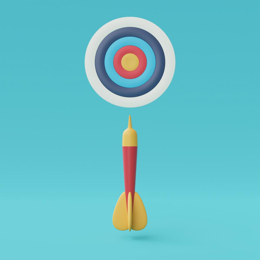 Colorful target and rocket illustration representing precision in digital marketing strategies and goal achievement.