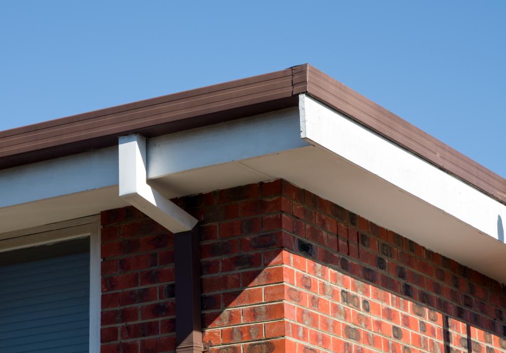Close-up of gutter guard system on roof