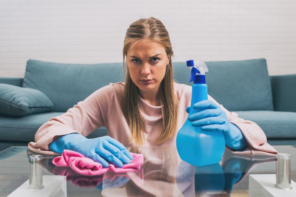 Frustrated homeowner underscoring Elite Cleaning Services' proficiency