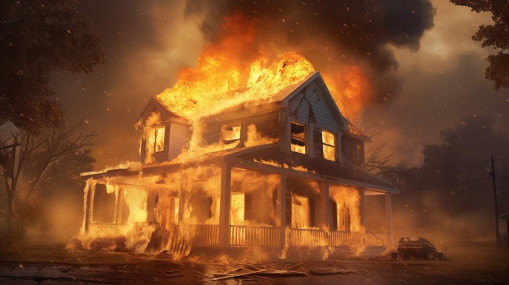 House on fire with economic implications for homeowners in Baltimore, MD