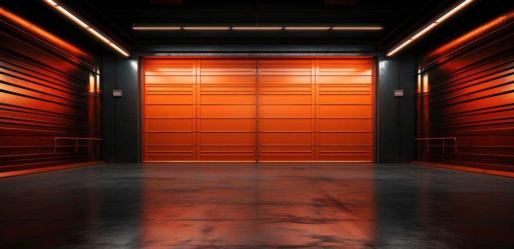 Sleek Orange Garage Door for Aesthetic and Security Enhancement