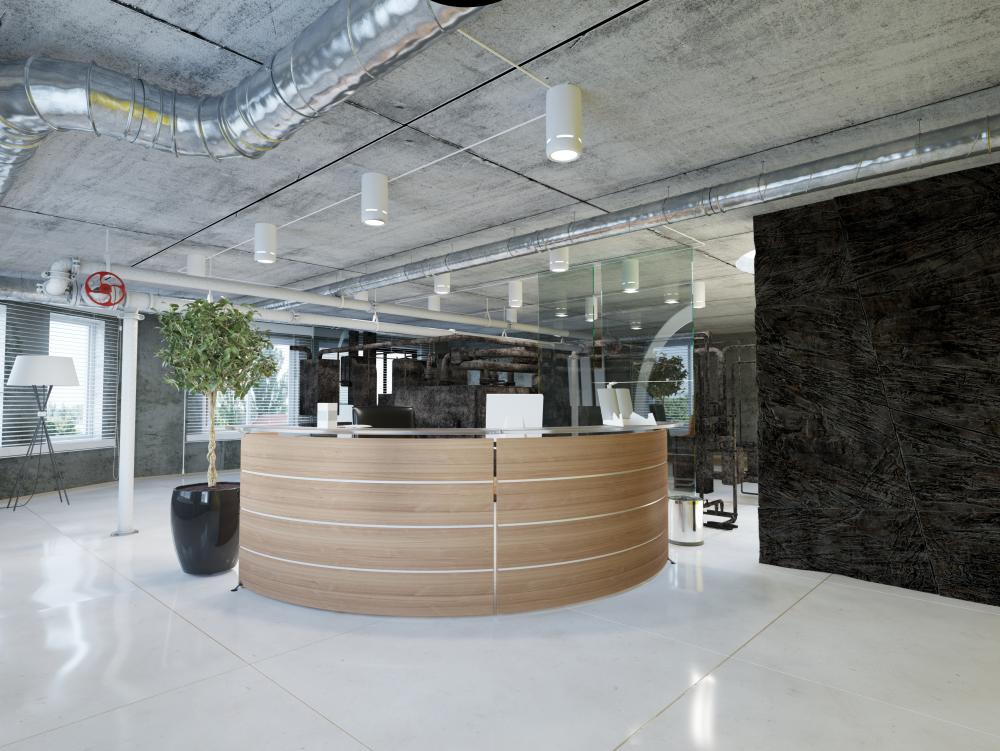 Sleek modern office interior with integrated technology in San Antonio