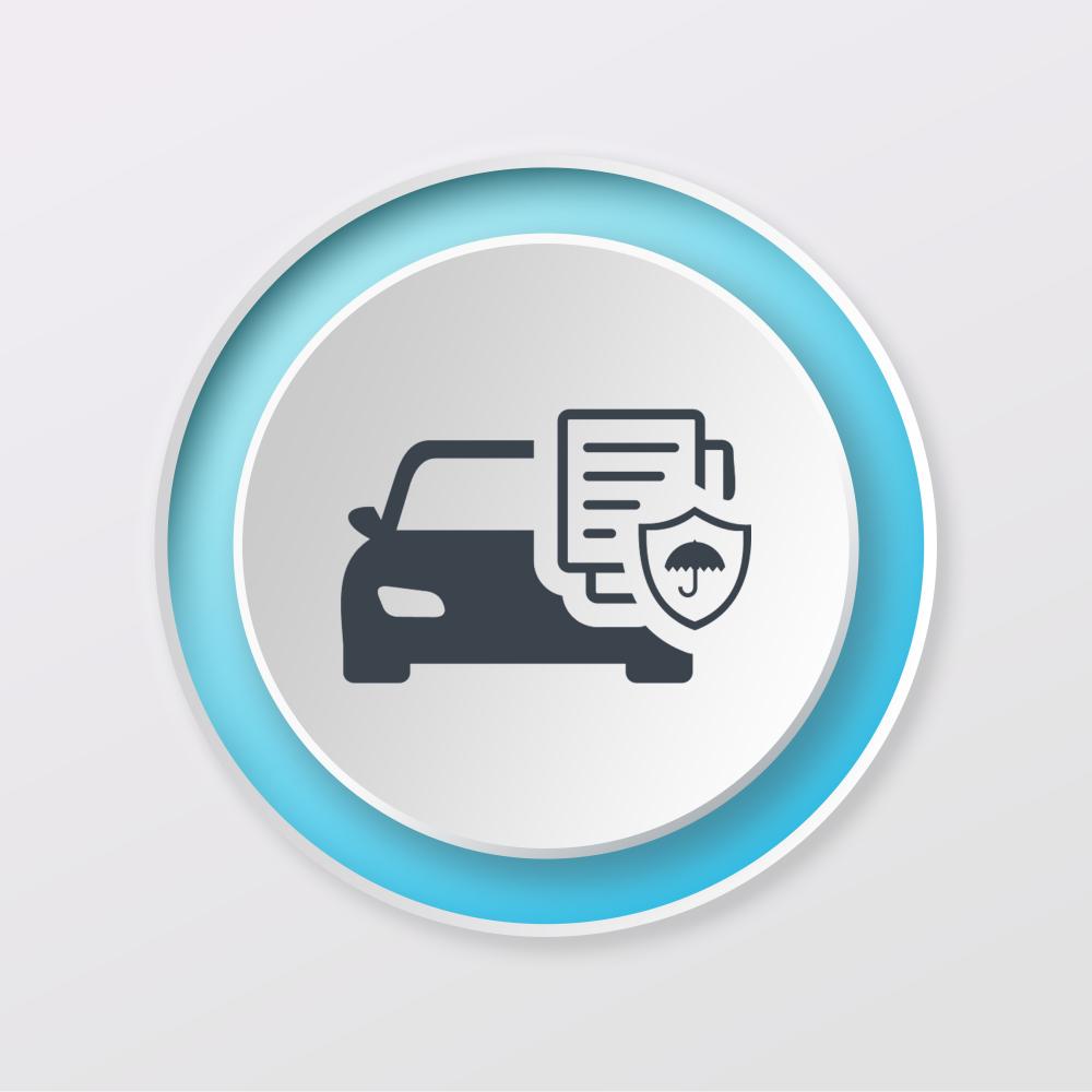 Digital car insurance document with play button icon, symbolizing easy access to policy information