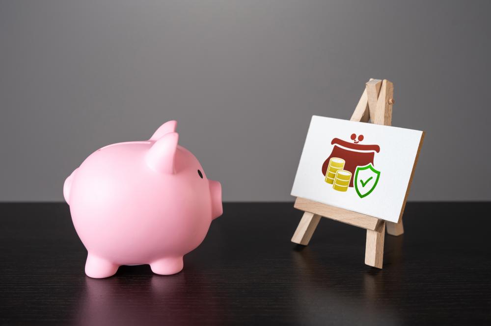 Piggy bank guaranteeing safety of savings for insurance in Toronto