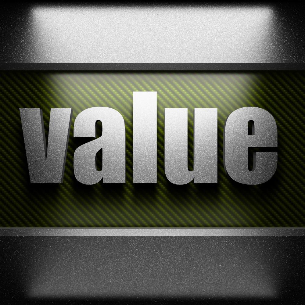 Concept of value in SEO with golden coin stack