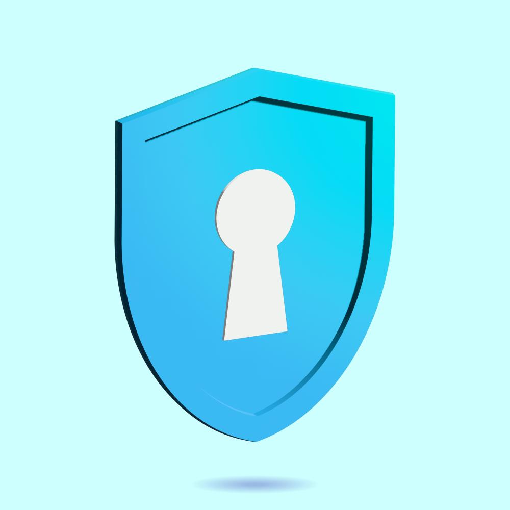 Enhanced digital security with 3D cyber security icon