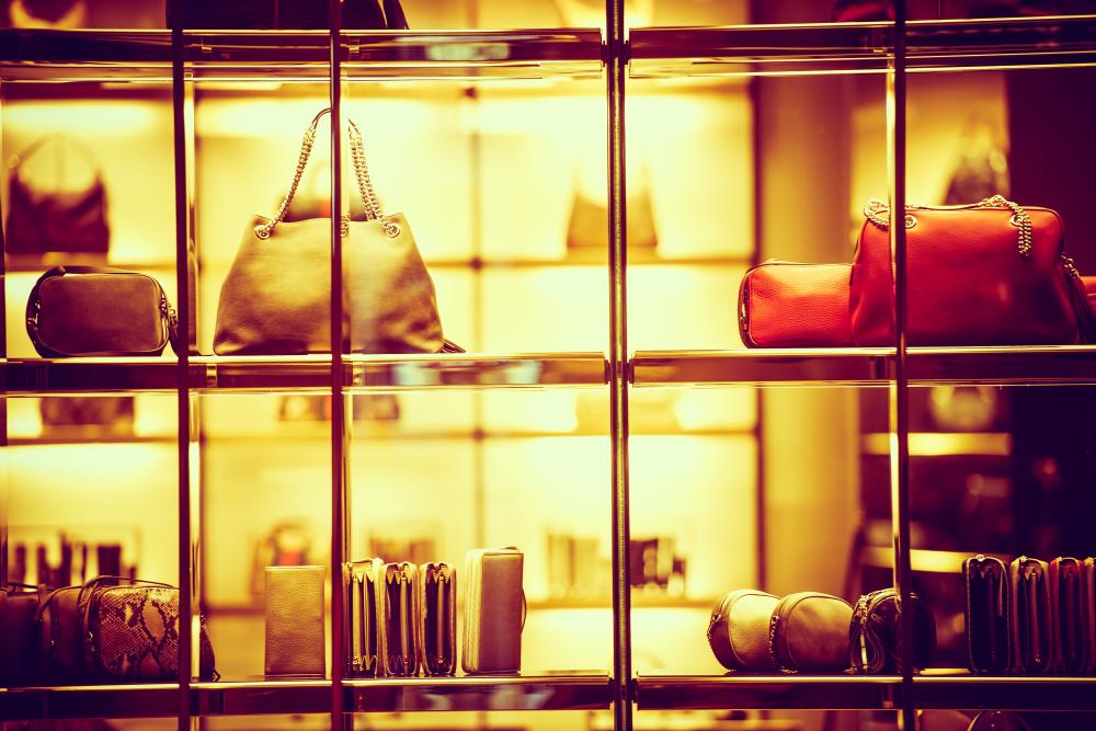 Louis Vuitton handbags display capturing the essence of luxury resale