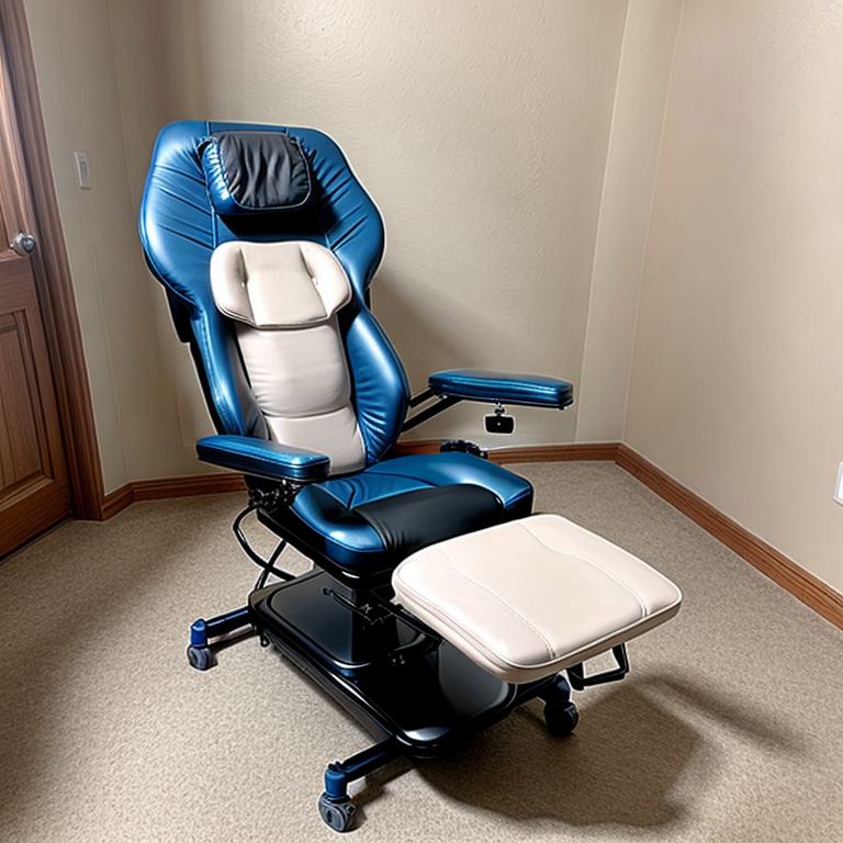 Medical professional adjusting Epidural Positioning Chair for patient preparation