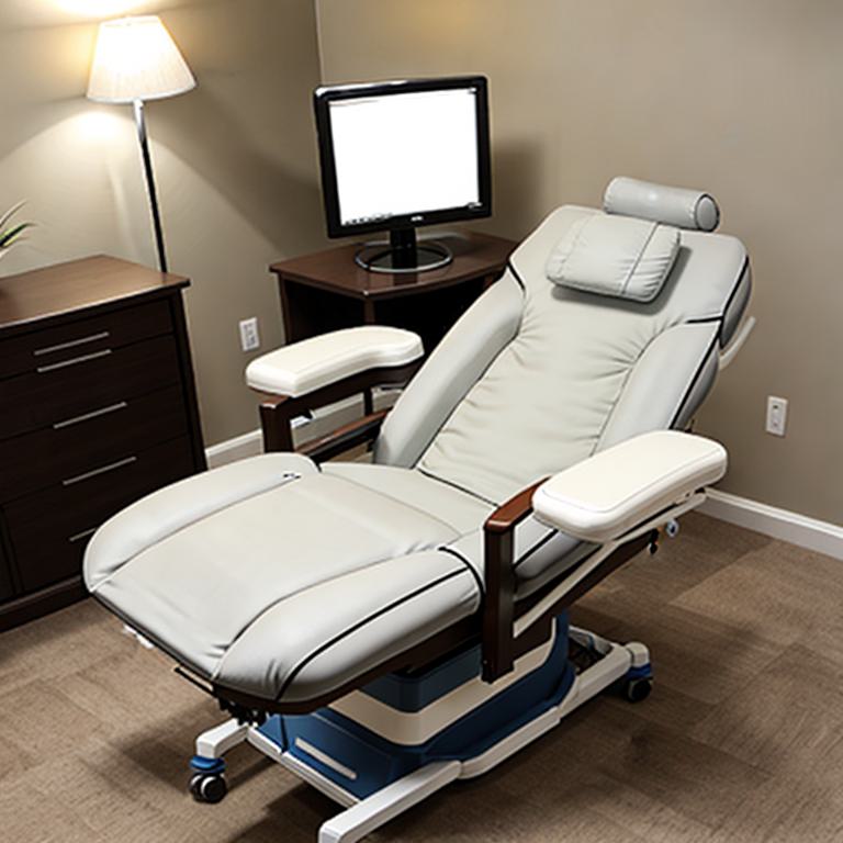Healthcare provider using Epidural Positioning Chair to assist patient