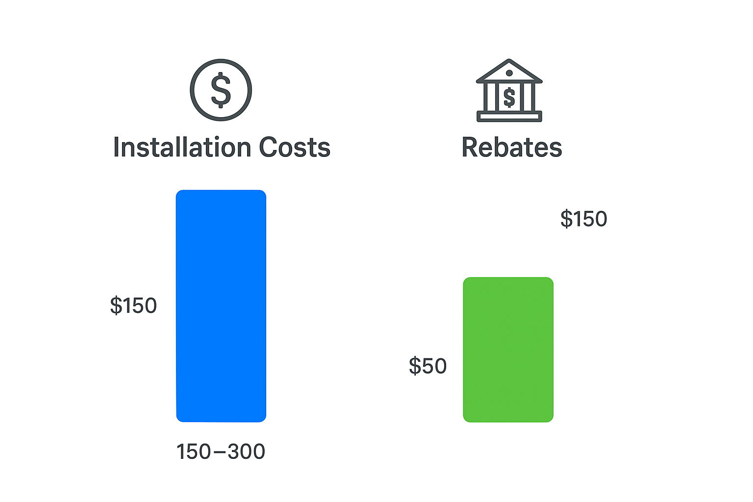 Infographic showing installation costs versus rebates for smart thermostats in Los Angeles in 2024