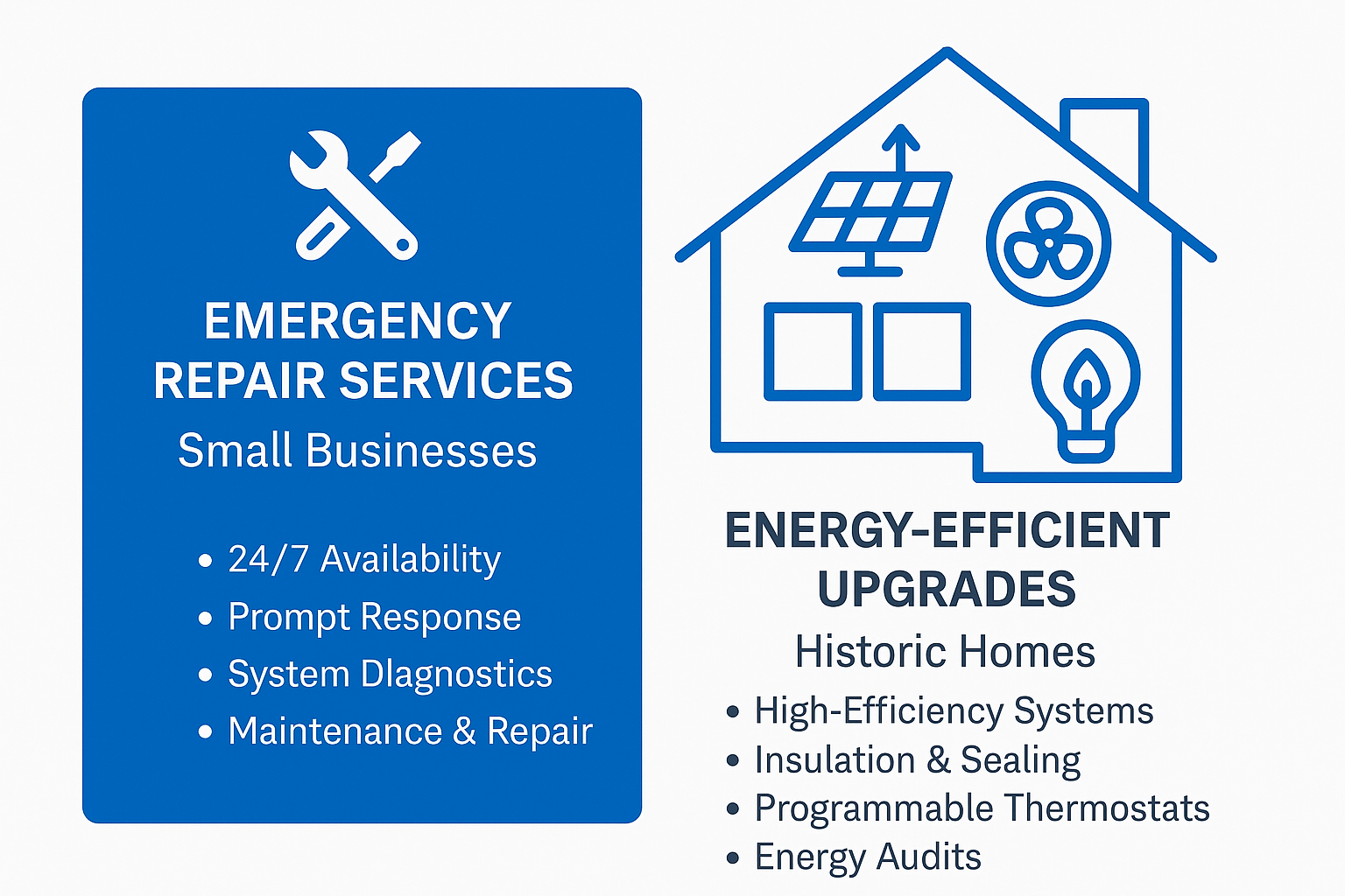 Visual depiction of specialized HVAC services tailored to small business and historic home needs in Crenshaw.