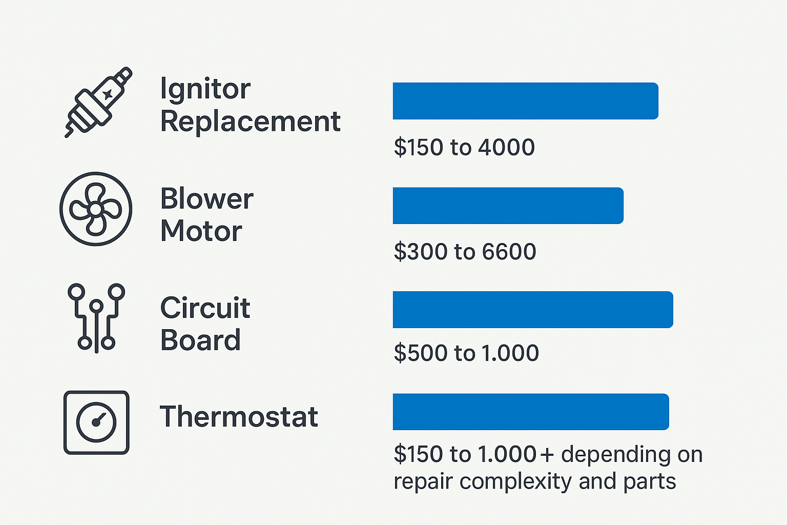 Infographic showing furnace repair cost breakdowns in Hancock Park
