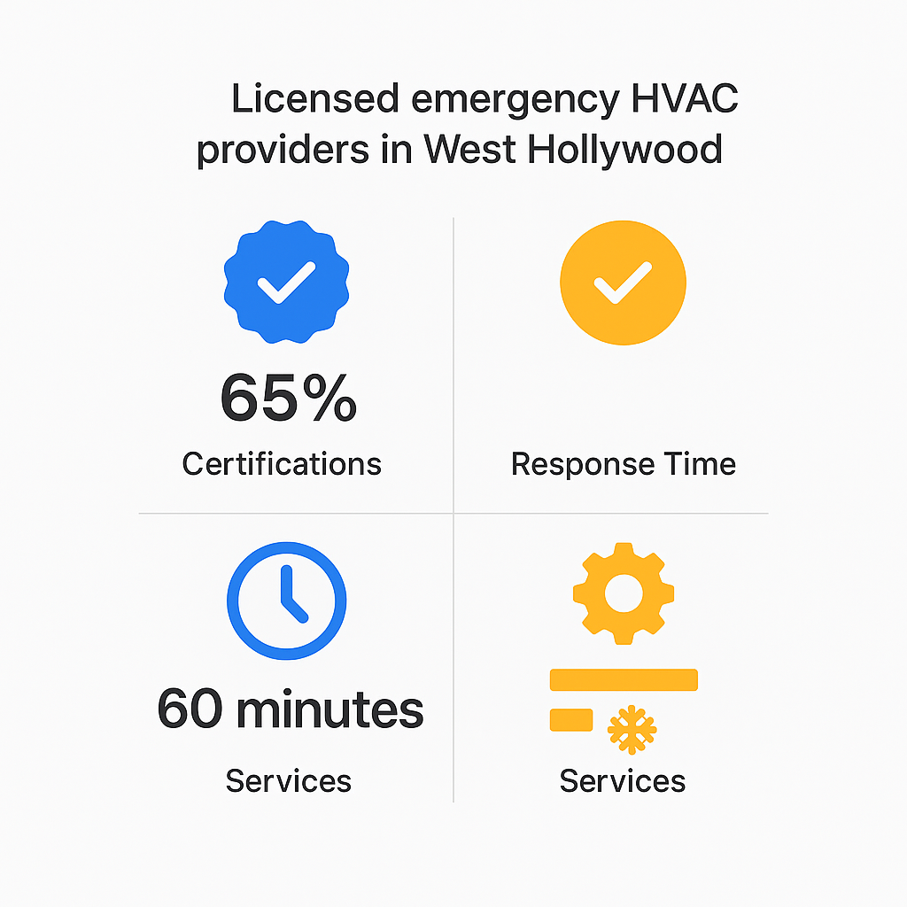 Side-by-side comparison of licensed emergency HVAC providers in West Hollywood