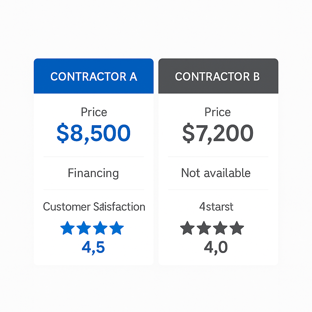 Comparison of pricing, financing, and satisfaction among local HVAC contractors in Beverly Grove