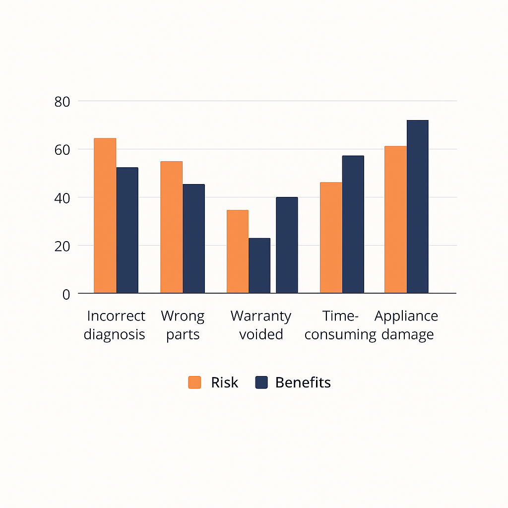 Data visualization showing risks of DIY repairs compared to benefits of professional services
