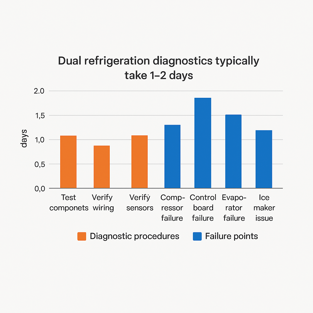 Data visualization of dual refrigeration system diagnostics and failure points