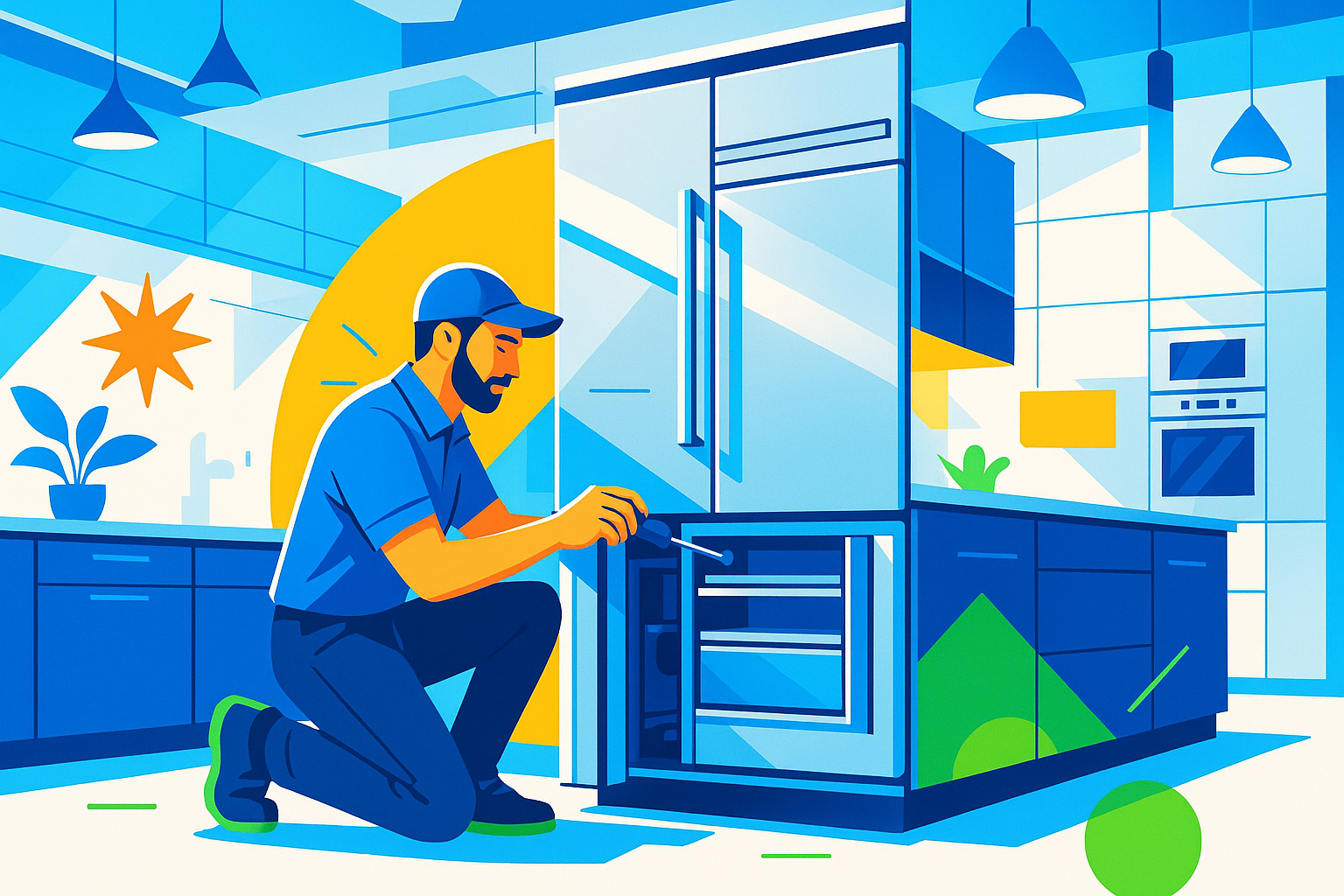 Subzero technician servicing an appliance in Peoria, demonstrating expertise.