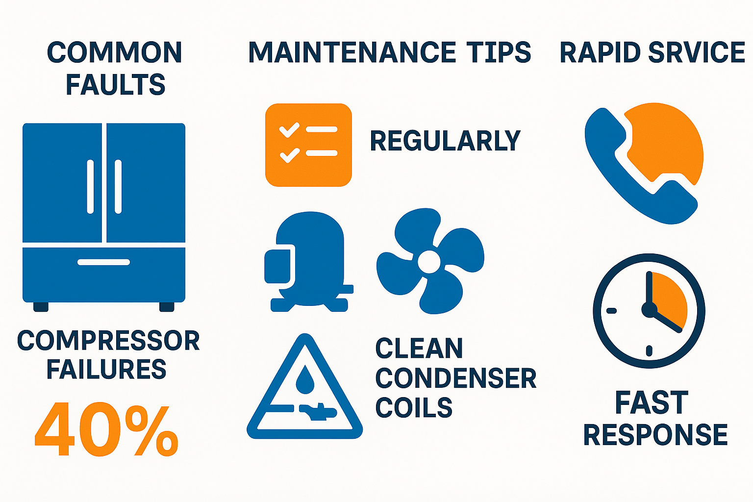 Infographic presenting commercial Sub Zero refrigerator repair insights
