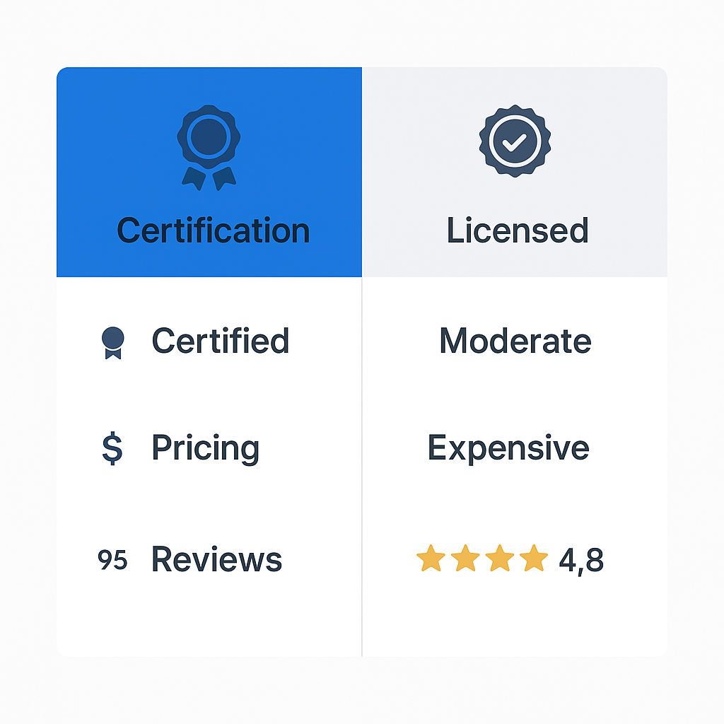 Comparison chart of top local Sub Zero repair providers in Torrance based on certifications, pricing, and customer reviews