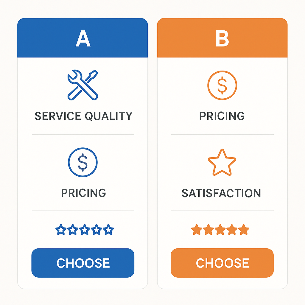 Side-by-side comparison of leading Sub Zero repair providers in Pasadena.