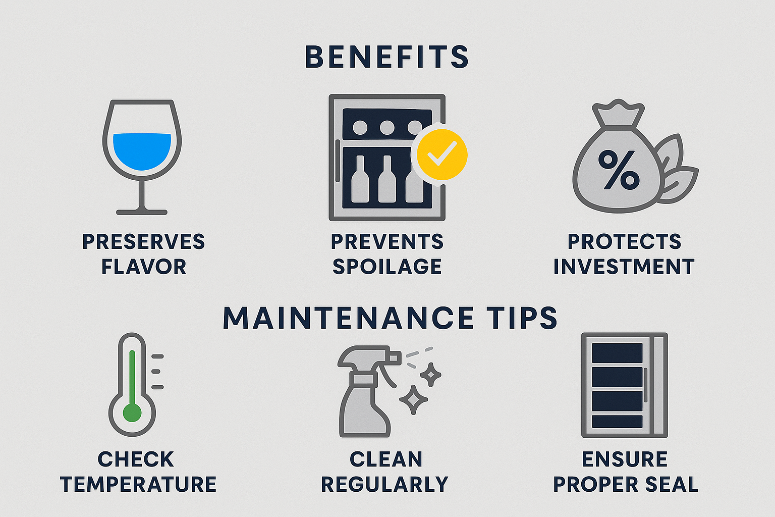 Visual guide to temperature calibration for wine fridge preservation