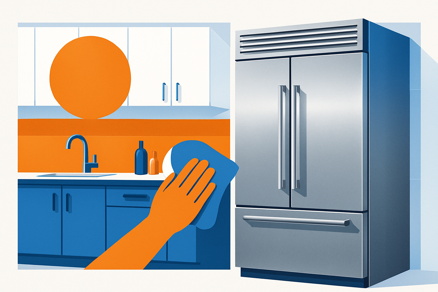 Luxury kitchen with a high-end Subzero refrigerator, representing expert repair services in Rialto