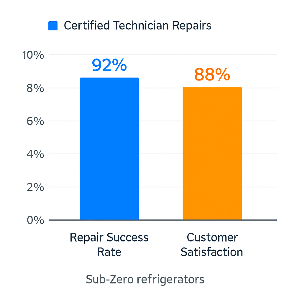 Graph showing positive impact of certified technician repairs on customer satisfaction and repair success