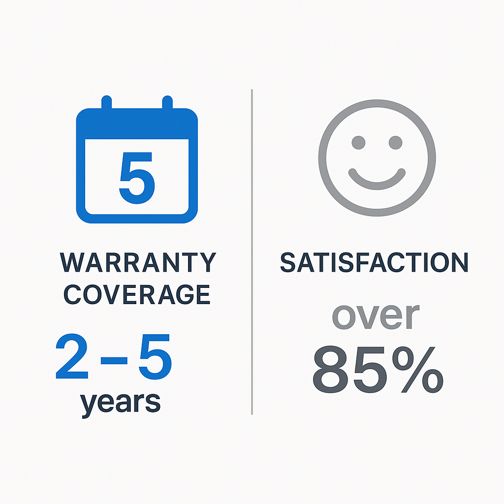 Comparison chart showing warranty coverage and customer satisfaction among Bremerton Sub Zero repair providers.