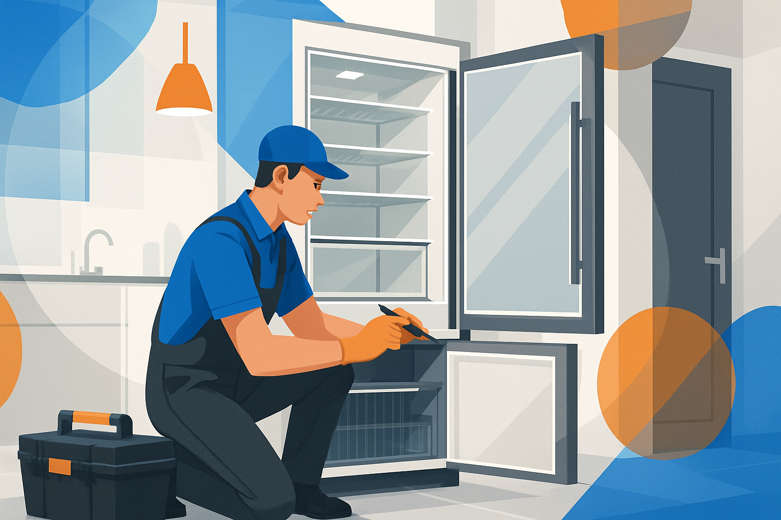 Hero image showing a technician working on a Sub Zero refrigerator in Renton