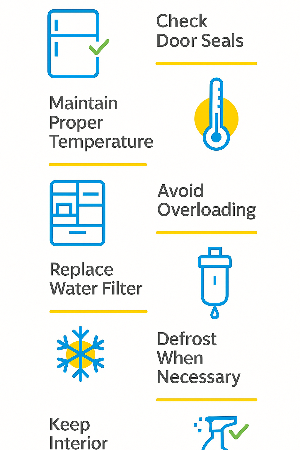Infographic highlighting maintenance tips to extend Sub Zero refrigerator lifespan in Arlington
