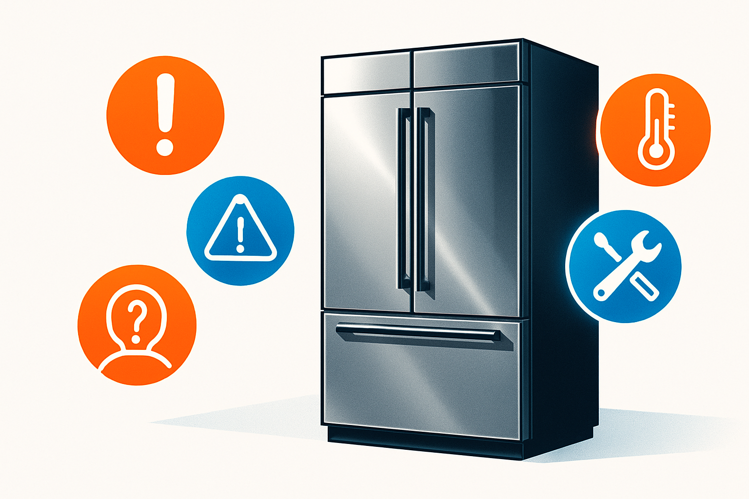 Hero image showing a modern Sub Zero refrigerator, highlighting its sleek design and the context for the troubleshooting guide.