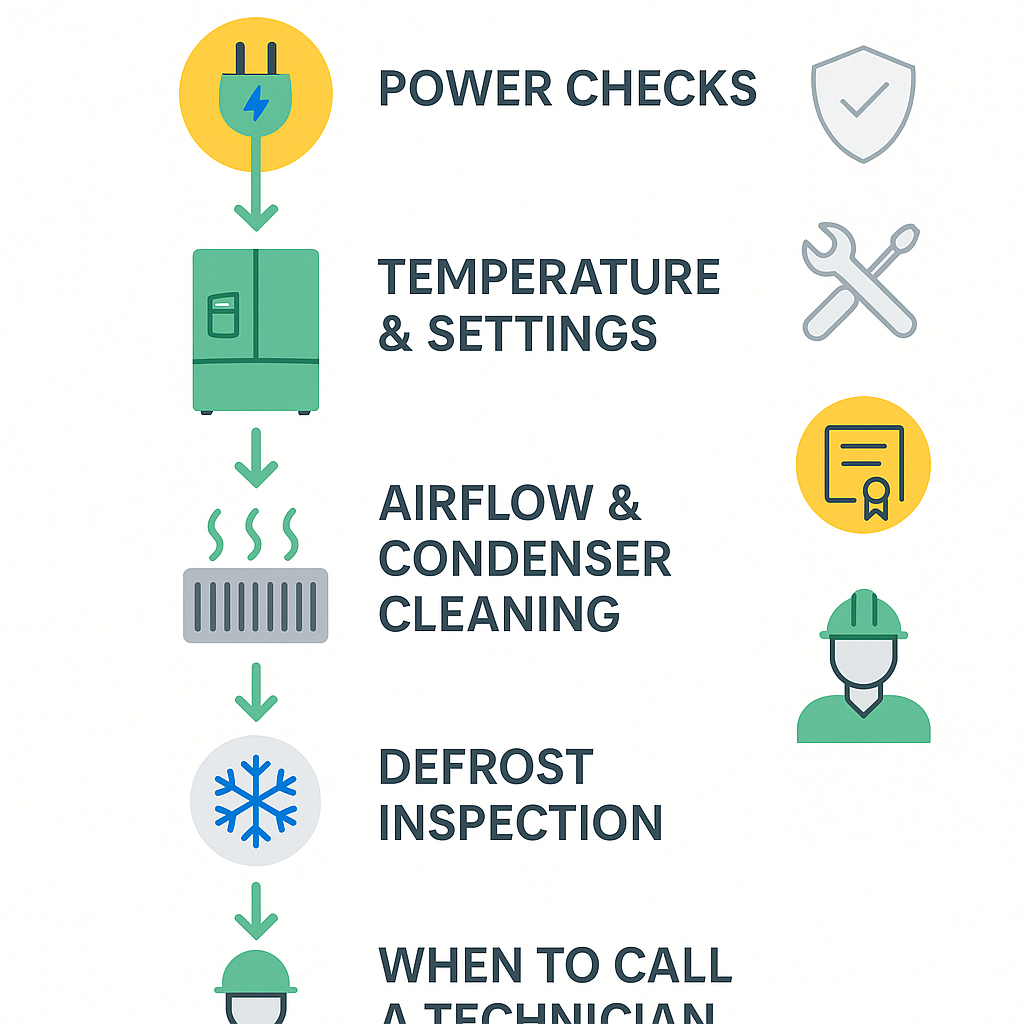 Infographic for Thermador refrigerator troubleshooting