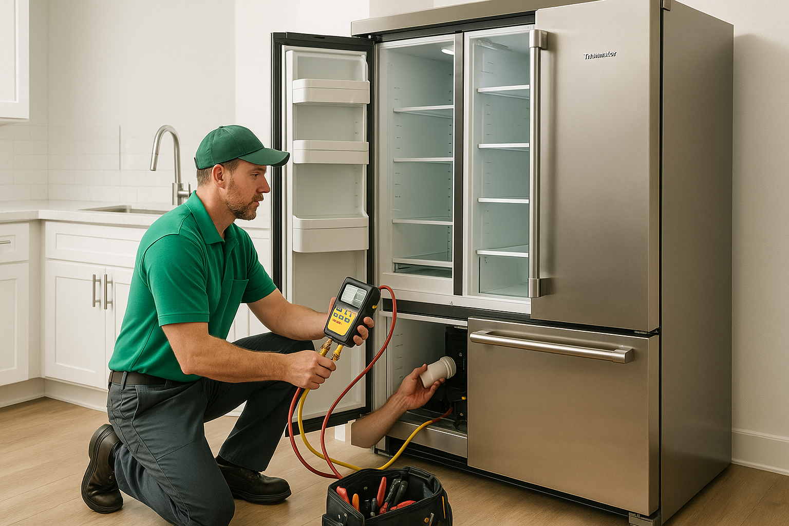 Expert technician repairs a Thermador refrigerator in Cape Coral
