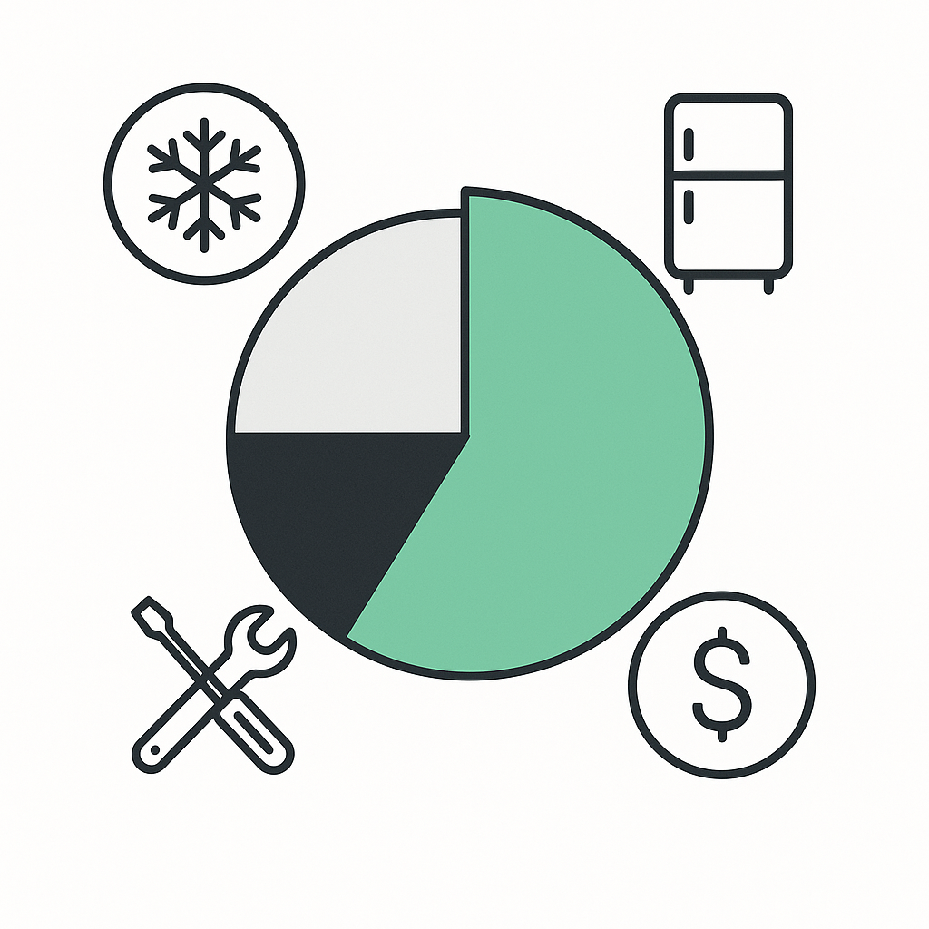 Infographic showing cost breakdown for Thermador freezer repair in Marysville