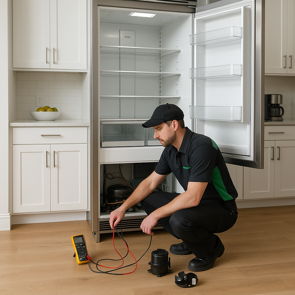 A modern kitchen with Thermador appliances, representing professional repair services in Joliet.